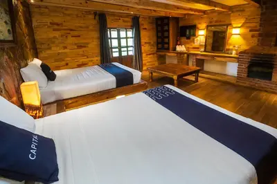 Cama o camas de una habitación en Hotel Pozo Viejo