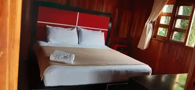 Cama o camas de una habitación en Cabañas La Finca