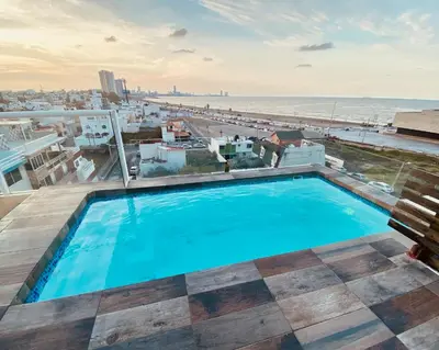 Piscina en o cerca de Alberca privada, vista al mar, frente playa foro boca