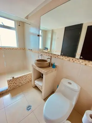 Un baño de Alberca privada, vista al mar, frente playa foro boca
