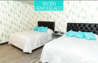 Cama o camas de una habitación en Hotel Kyrios Veracruz