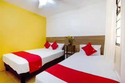 Cama o camas de una habitación en Hotel Villa Hermosa