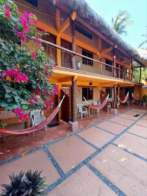 Un balcón o terraza de HOTELITO SWISS OASIS, Playa Zicatela - Adults Only - Kitchen - Cocina