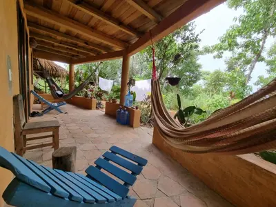 Jardín al aire libre en Posada La Sabila
