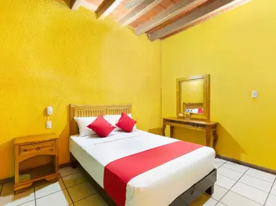 Cama o camas de una habitación en Hotel Posada San Rafael