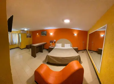 Cama o camas de una habitación en Auto Hotel Villaferr