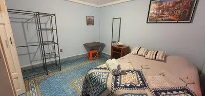 Cama o camas de una habitación en Departamentos muy cercanos al aeropuerto T2 wifi free