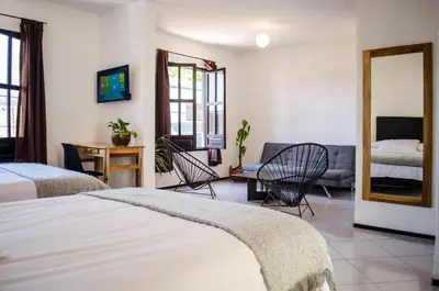 Cama o camas de una habitación en Estacion Alameda