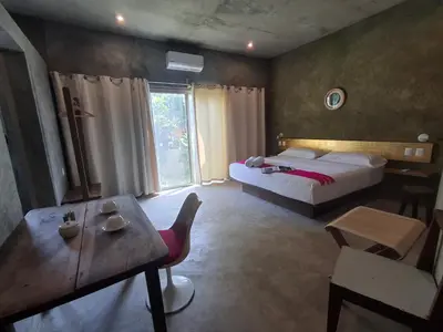 Cama o camas de una habitación en Hotel Pochote Mazunte