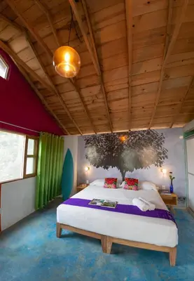 Cama o camas de una habitación en Hotel Pochote Mazunte