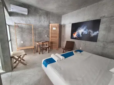Cama o camas de una habitación en Hotel Pochote Mazunte