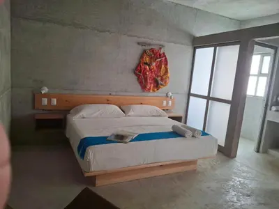 Cama o camas de una habitación en Hotel Pochote Mazunte