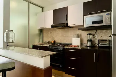 Una cocina o zona de cocina en Mi Zona Lodging Xochicalco