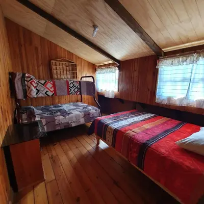 Cama o camas de una habitación en Cabañas Morales