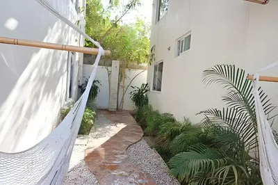 Jardín al aire libre en La Aurora Puerto Escondido