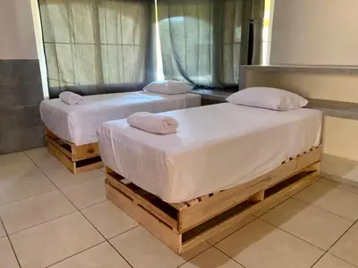 Cama o camas de una habitación en CASA con alberca, súper ubicación. Puerto de Veracruz