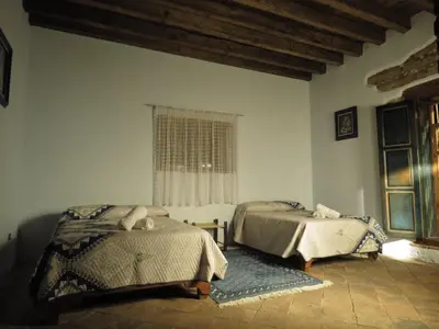 Cama o camas de una habitación en Antigua Hacienda Metepec