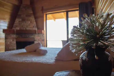 Cama o camas de una habitación en San José del Pacífico- Cabañas Camino al Cielo 5