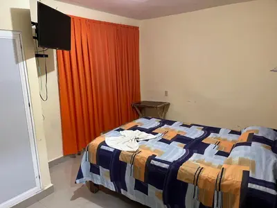 Cama o camas de una habitación en Hotel Puerto Real-Minatitlán