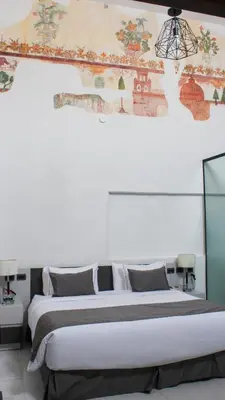 Cama o camas de una habitación en Hotel Boutique Casona de Santa Clara