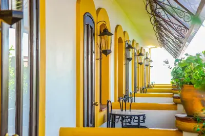Un balcón o terraza de Hotel Hacienda Los Laureles
