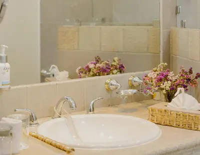 Un baño de Hotel Hacienda Los Laureles