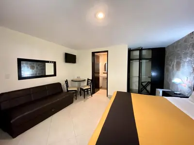 Una televisión o centro de entretenimiento en Hotel Escala Puebla Centro