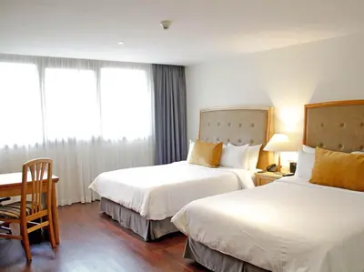 Cama o camas de una habitación en Hotel Riazor Aeropuerto