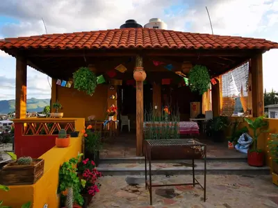 Jardín al aire libre en Casa Donaji Guest House
