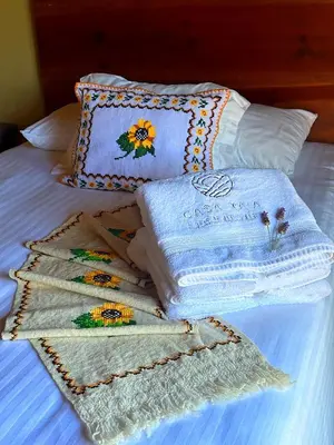 Cama o camas de una habitación en Hotel Casa Xaa