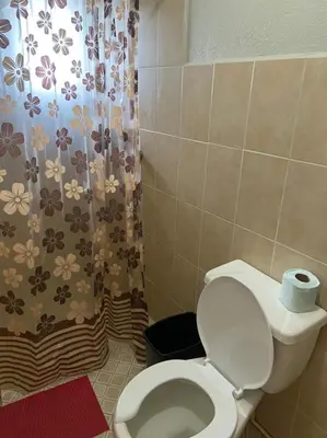 Un baño de Departamento con gran área verde