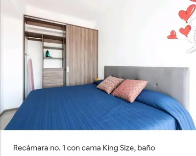 Cama o camas de una habitación en San Ángel UNAM 3 recámaras/2parking