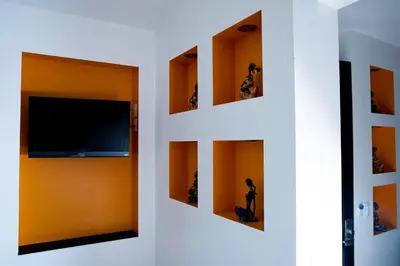 Una televisión o centro de entretenimiento en Villas Maria Isabel