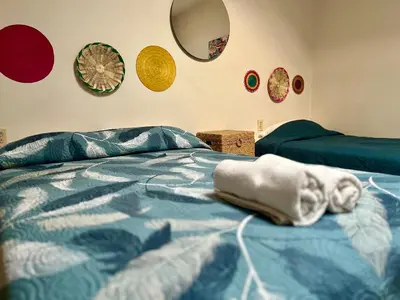 Cama o camas de una habitación en CASA CEMPOAL