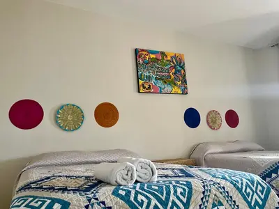Cama o camas de una habitación en CASA CEMPOAL