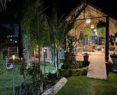 Jardín al aire libre en Jardín Quinta Las Fuentes Cabañas, Valsequillo. PUEBLA