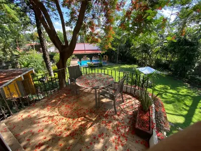 Jardín al aire libre en La Joyita Cuernavaca
