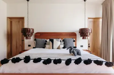 Cama o camas de una habitación en Majagua Hotel Boutique -Adults Only