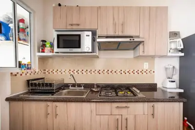 Una cocina o zona de cocina en El descanso del guerrero