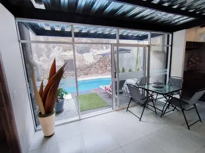 Piscina en o cerca de Casa con alberca dentro de ex-hacienda en Atlixco