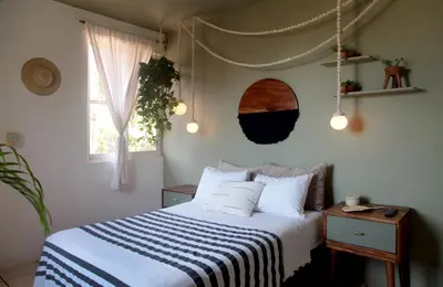 Cama o camas de una habitación en Hotel San Martin La Punta