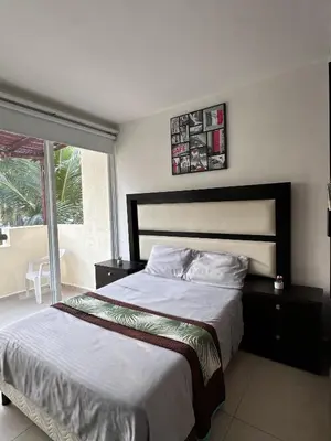 Cama o camas de una habitación en Villa Exclusiva, Terrasol Diamante, A 5 min de Forum y de la playa