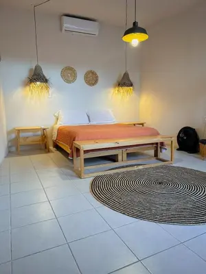 Cama o camas de una habitación en Casa La Soledad, en el centro turístico de Oaxaca