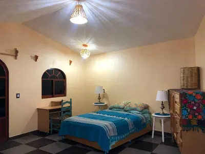 Cama o camas de una habitación en Casa Carmín en Teotitlán
