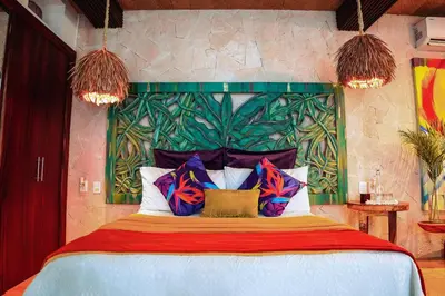 Cama o camas de una habitación en Muúnek Hotel Boutique Art & Spa, adults only