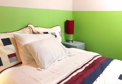 Cama o camas de una habitación en Céntrico loft Boho chic con terraza, Wifi, cocina