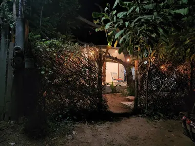 Jardín al aire libre en Alojamiento Brisas