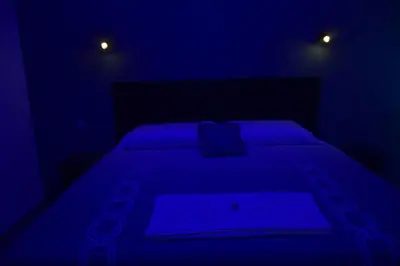 Cama o camas de una habitación en Hotel Bacaanda