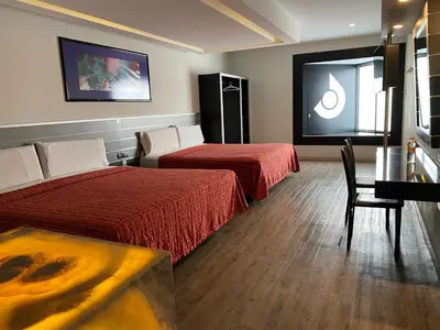 Cama o camas de una habitación en HOTEL MIRAMAR