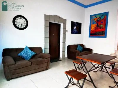 Zona de estar de Hotel del Capitán de Puebla